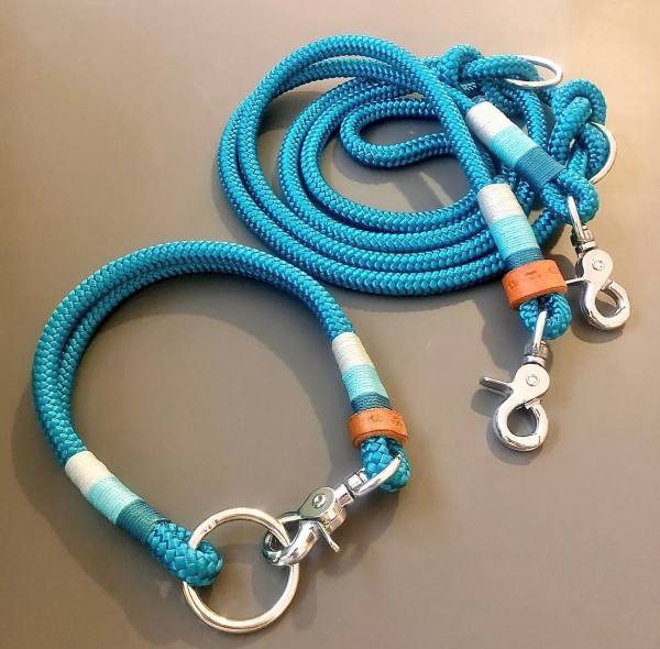 Tau-Leinenset "ERNIE" mit passendem Halsband für Hunde