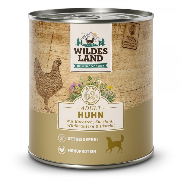Wildes Land Classic Adult – Huhn mit Karotten, Zucchini, Wildkräutern & Distelöl
