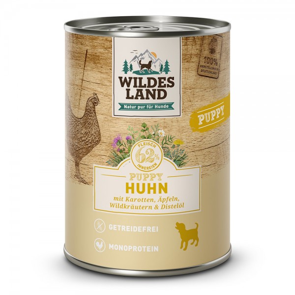 Wildes Land Classic Puppy - Huhn mit Karotten, Äpfeln, Wildkräutern & Distelöl