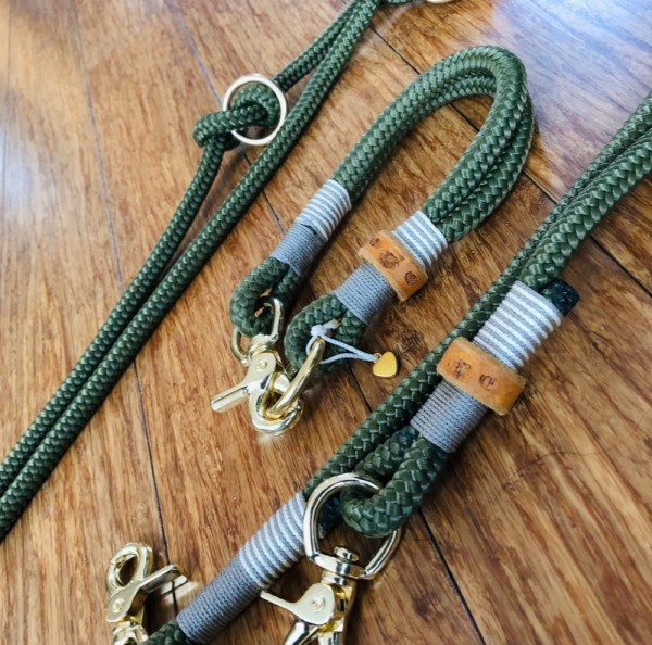 Tau-Leinenset für Hunde "SCOOBY" mit passendem Hunde-Halsband